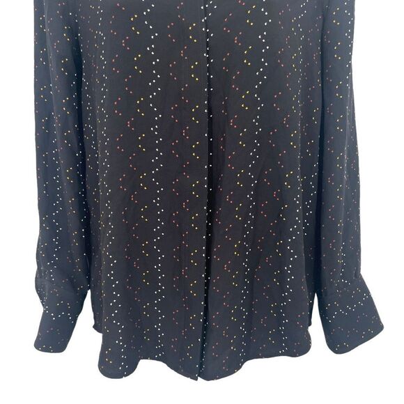 Equipment Femme Inisse Blouse Button Down Long Sleeve Women's XXS Black Pattern - Picture 4 of 13